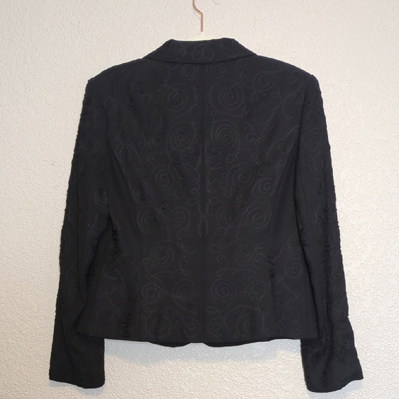 John Meyer Collection womens black swirl embroidered blazer - Picture 8 of 14